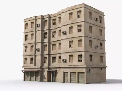 Arab Middle East Building x2 Low-poly 3D model