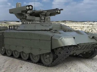 Tank Terminator BMPT 72 Green 3D model