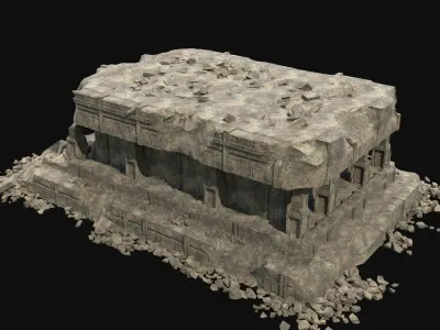 ANCIENT TEMPLE RUINS AZTEC MAYAN INCA PLATFORM RUIN COLLECTION Low-poly 3D model