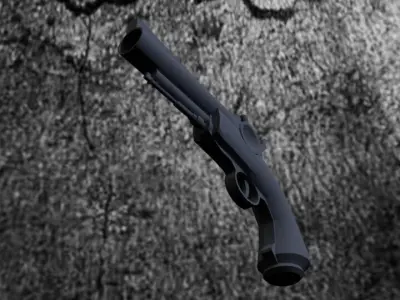 Sci-fi pistol Low-poly 3D model