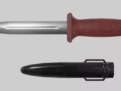 KM66 combat knife Low-poly 3D model  Low-poly 3D model