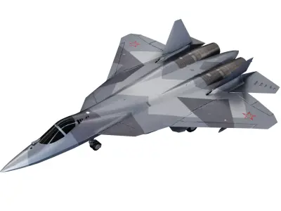 SU-57 Russian Strike Fighter Low-poly 3D model
