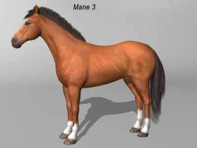 Horse Brown 3D model get