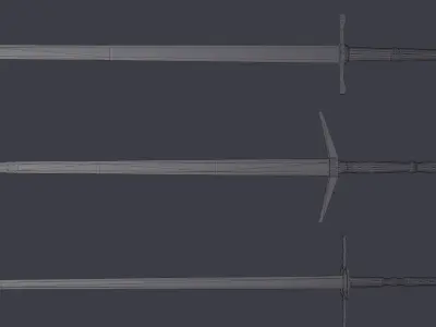 Two-handed swords Low-poly 3D model