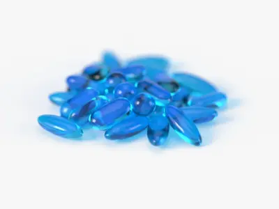 Set of oil pills with 4K PBR tex and color variations Low-poly 3D model