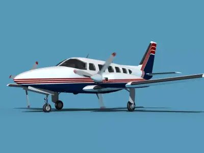 Piper PA-31-350 Navajo Chieftain V05 3D model