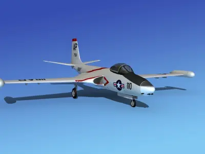 McDonnell F2H4 Banshee V07 3D model