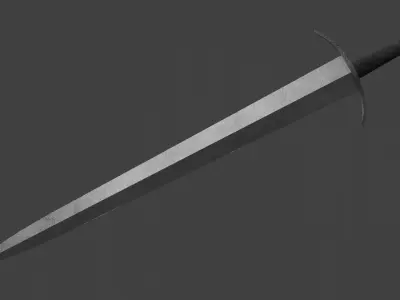 Short One-Handed Sword Broadsword Low-poly 3D model