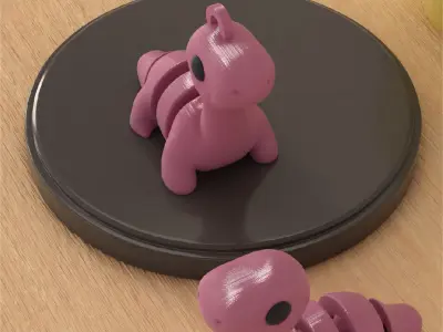 Long Neck dinosaur Articulated Keychain and Figure 3D print model