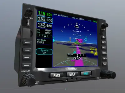 Avidyne IFD540 Hybrid Touch-Screen GPS MFD NavCom Low-poly 3D model