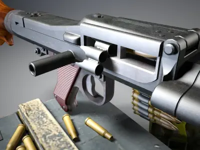 German MG-34 machine gun set 3D model