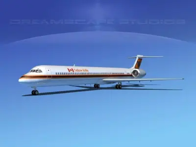 Douglas MD-80 Yellow Knife Air 3D model