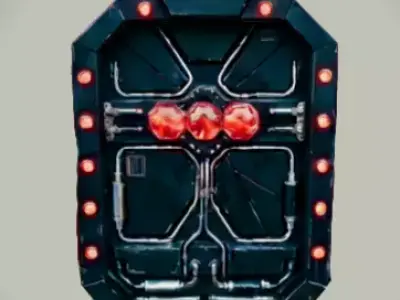 Sci-Fi Industrial Door Low-poly 3D model