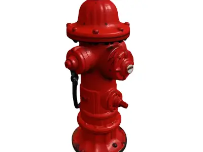 Realistic Red Fire Hydrant 3D Model 3D model