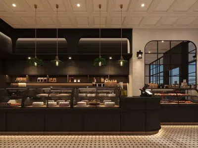 Classic Bakery and Cafe Shop 3D Scene 3D model