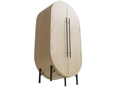 Wooden Bar Cabinet Free 3D model