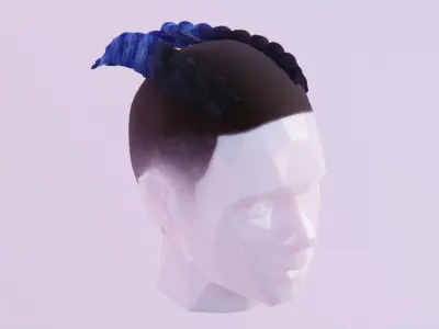 XXXtentacion Fishtail Braids Low-poly 3D model