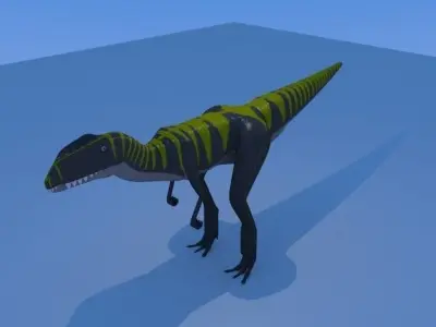 Dilophosaurus Male Low-poly 3D model