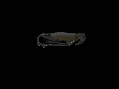 Kandar folding survival knife Low-poly 3D model