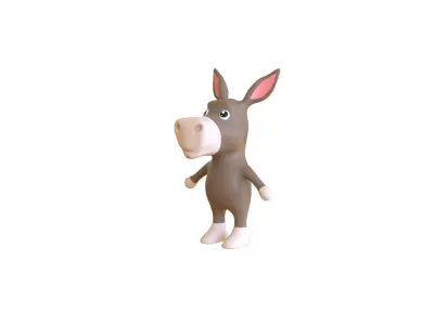 High-Quality 3D Cute Donkey for Games Low-poly 3D model