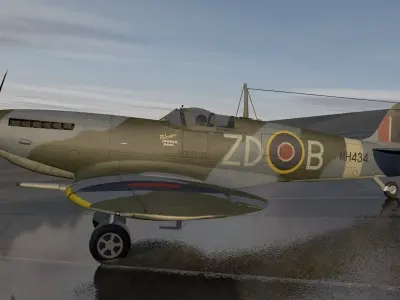 Supermarine Spitfire Mk-9 3D model