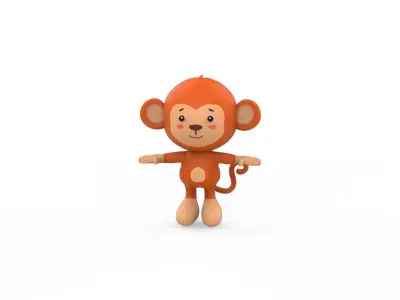 Character010 Monkey Animal Low-poly 3D model