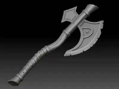 Stylized battle axe 3D model