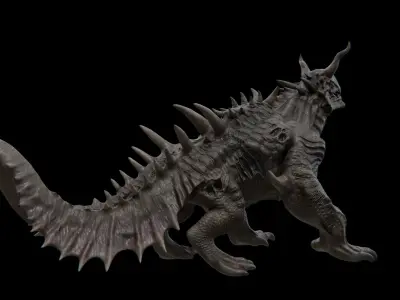 Dragon Alien Creature Low-poly 3D model