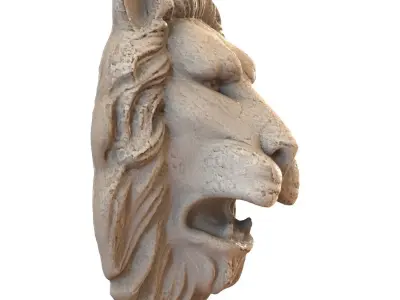 S00065 Lion head bas-relief 3D model