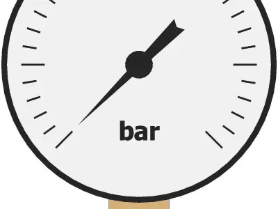 Pressure gauge diameter 100 mm bar 3D model