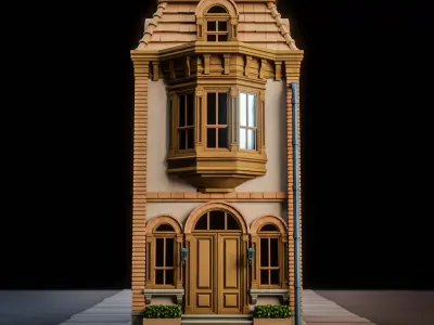 LOWPOLY CITY BUILDING STYLIZE 4 Low-poly 3D model