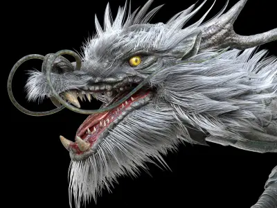 Realistic OrientalDragon 3DRigged 3D model