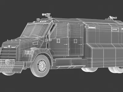 Alpine Armored Crowd Control Riot Police Truck 3D model