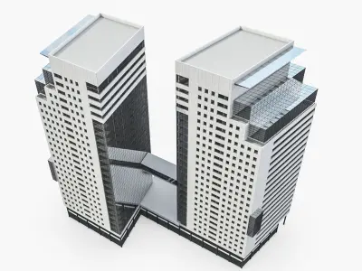 High-rise Office Building 04  Low-poly 3D model