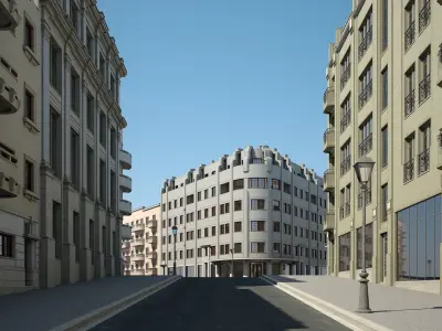 Modern City Street 3D model