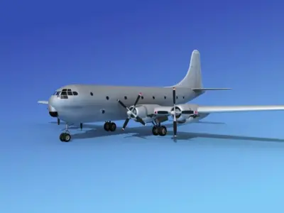 Boeing C-97 Stratofreighter Bare Metal 3D model