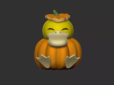 Free psyduck halloween style Free 3D print model