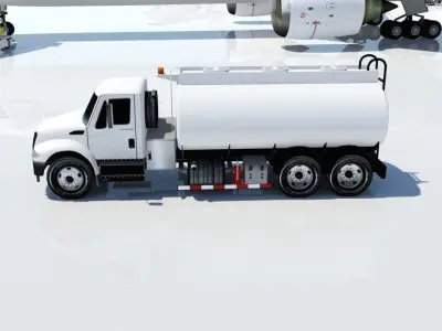 International Airport Fuel Truck 3500 gal Low-poly Low-poly 3D model