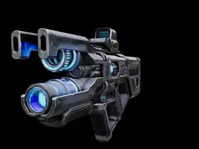 Sci-Fi Plasma Rifle  Low-poly 3D model