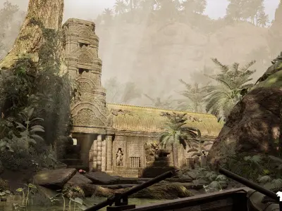 Jungle Ruins Lost Temple Ancient Environment Low-poly 3D model