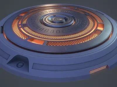 Sci-Fi Jumpad Platform Low-poly 3D model