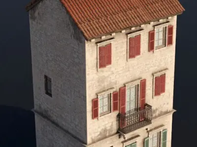 Mediterranean House 04 Low-poly 3D model