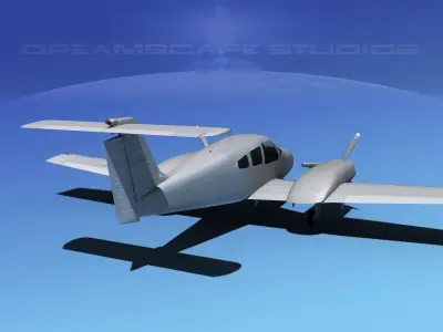 Piper PA-44-180 Seminole Bare Metal 3D model