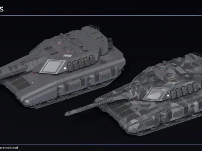 Scifi Spearhead MBT Low-poly 3D model
