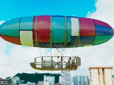 An Airship design with sketchup Low-poly 3D model