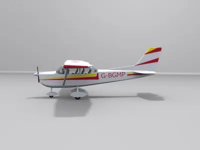 Cessna-172 airplane Low-poly 3D model