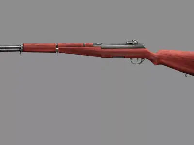 M1 Garand Rifle C127H Mauser Low-poly 3D Model Low-poly 3D model