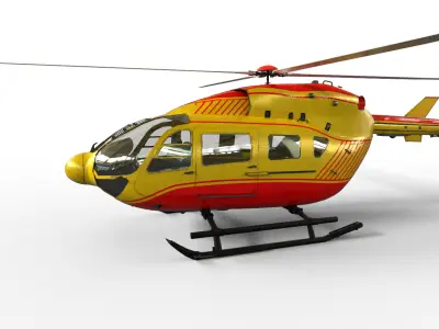 EC145 Helicopter Low-poly 3D model