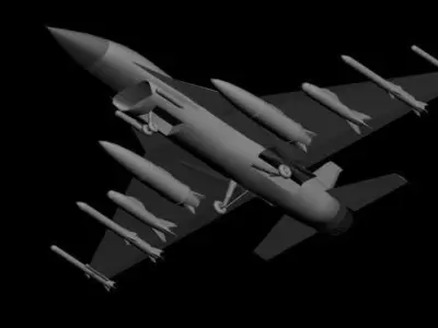 fighter jet Low-poly 3D model