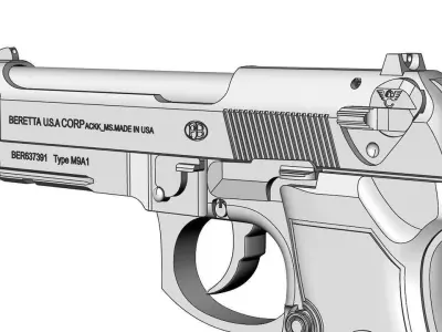Beretta M9A1 Free 3D model